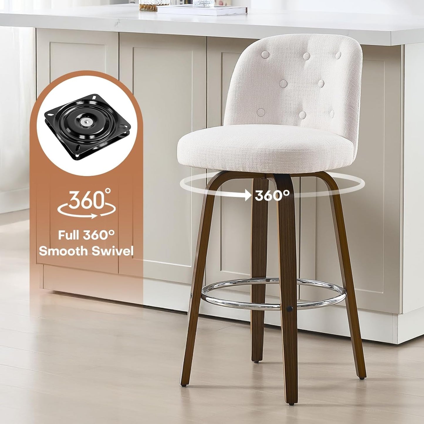 Swivel Bar Stools Set of Three for Kitchen-3