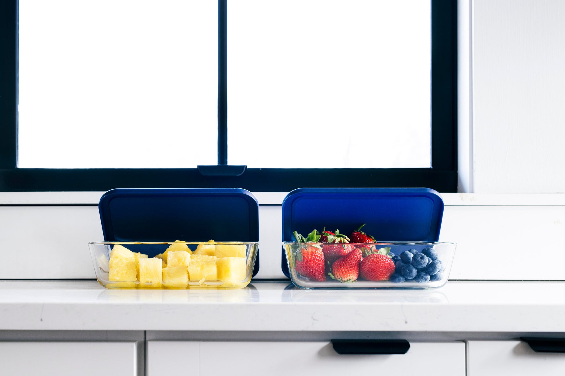 Glass Food Storage Containers - 8 Piece 6.55 Cup (4 Containers + 4 Lids) Rectangular Set-2