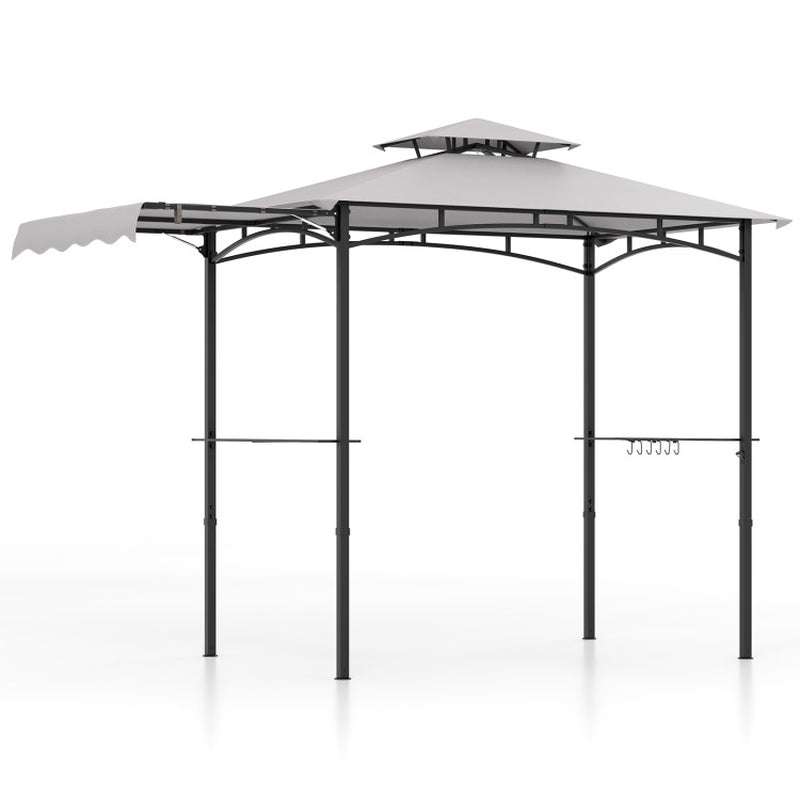 11 X 5 FT Grill Gazebo with Side Awning and Double-Tiered Top-5