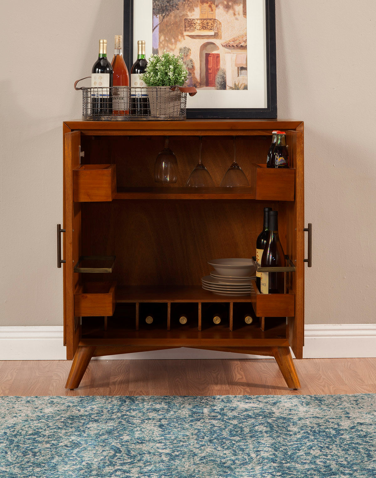 Flynn Small Bar Cabinet, Chestnut