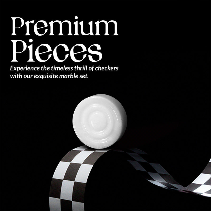 Black and White 15 Inches Marble Tournament Checkers Set-3