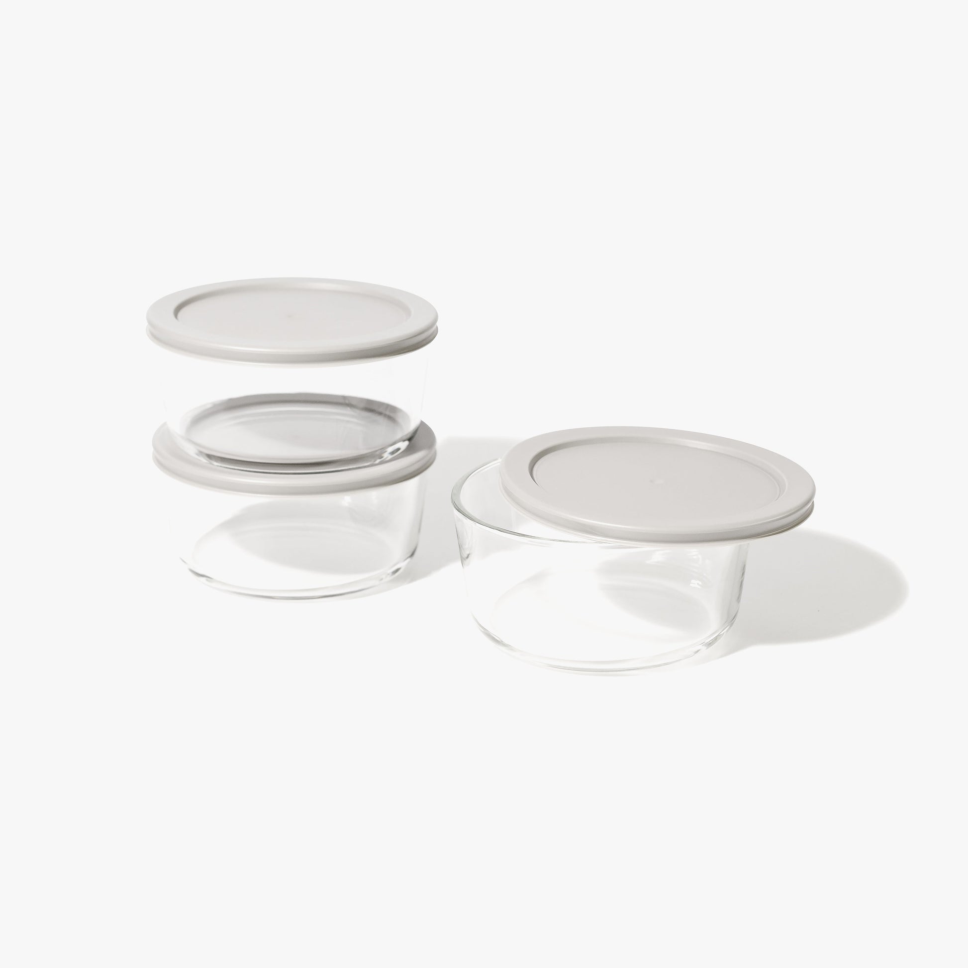 Glass Food Storage Containers - 6 Piece 4 Cup Set (3 Containers + 3 Lids) BPA-Free Lids-0