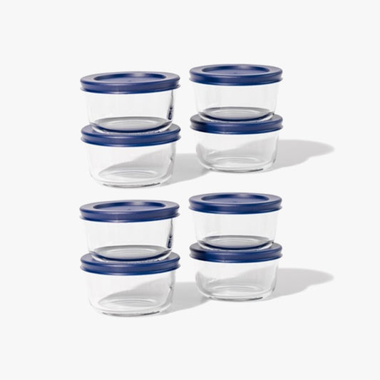 Glass Food Storage Containers - 16 Piece 1 Cup Set (8 Containers + 8 Lids)-0