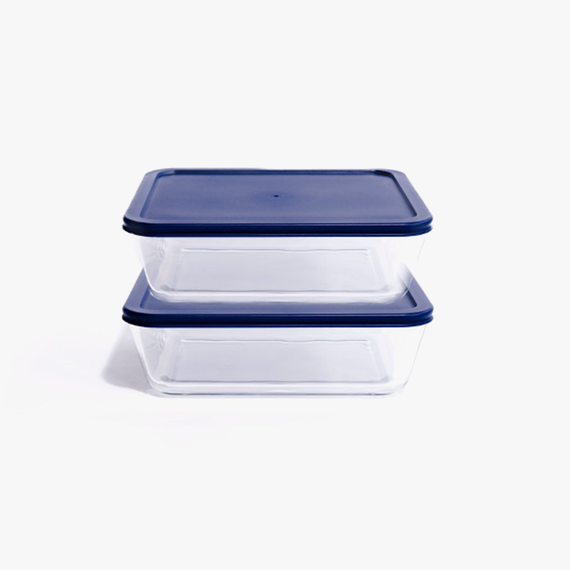 Glass Food Storage Containers - 4 Piece 11 Cup (2 Containers + 2 Lids) Rectangular Set-0