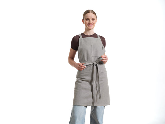 Crossback Apron with Pockets, Gardening Apron and Serving Aprons-0