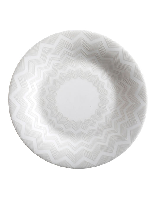 Bread and Butter Plates ZIG ZAG Set of 6  White diam. 6"