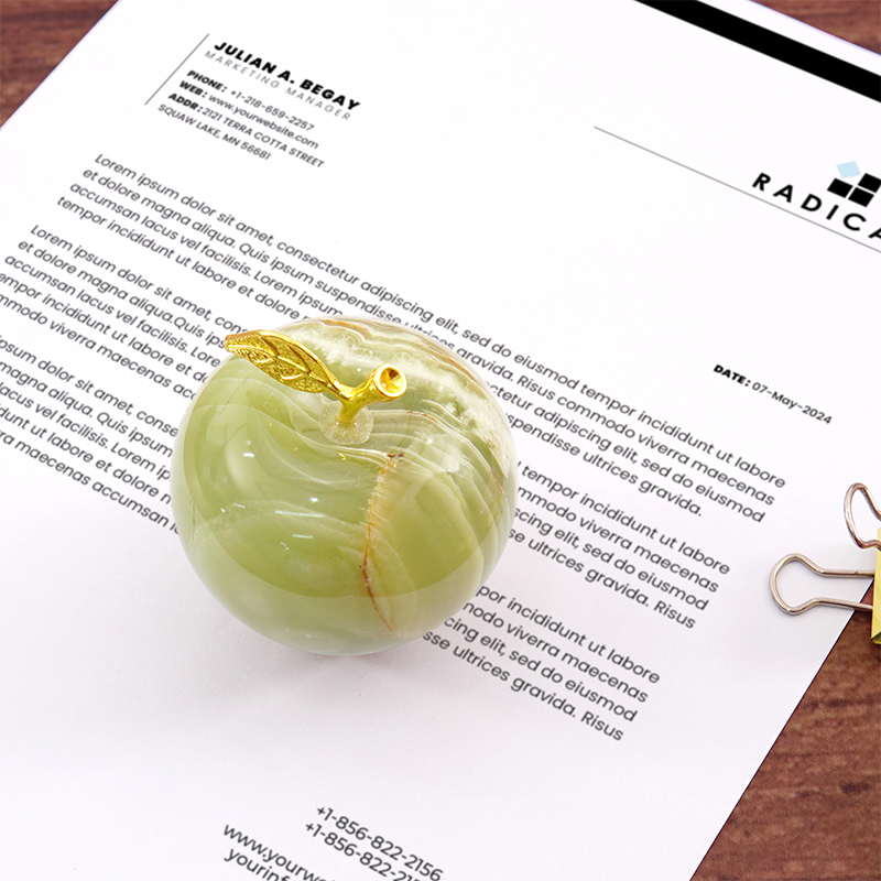 Marble Apple Paperweight - Best for Home Office Desk-3