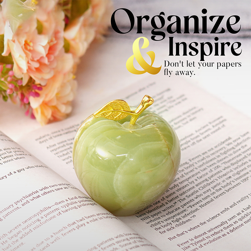 Marble Apple Paperweight - Best for Home Office Desk-2