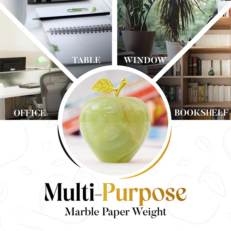 Marble Apple Paperweight - Best for Home Office Desk-4