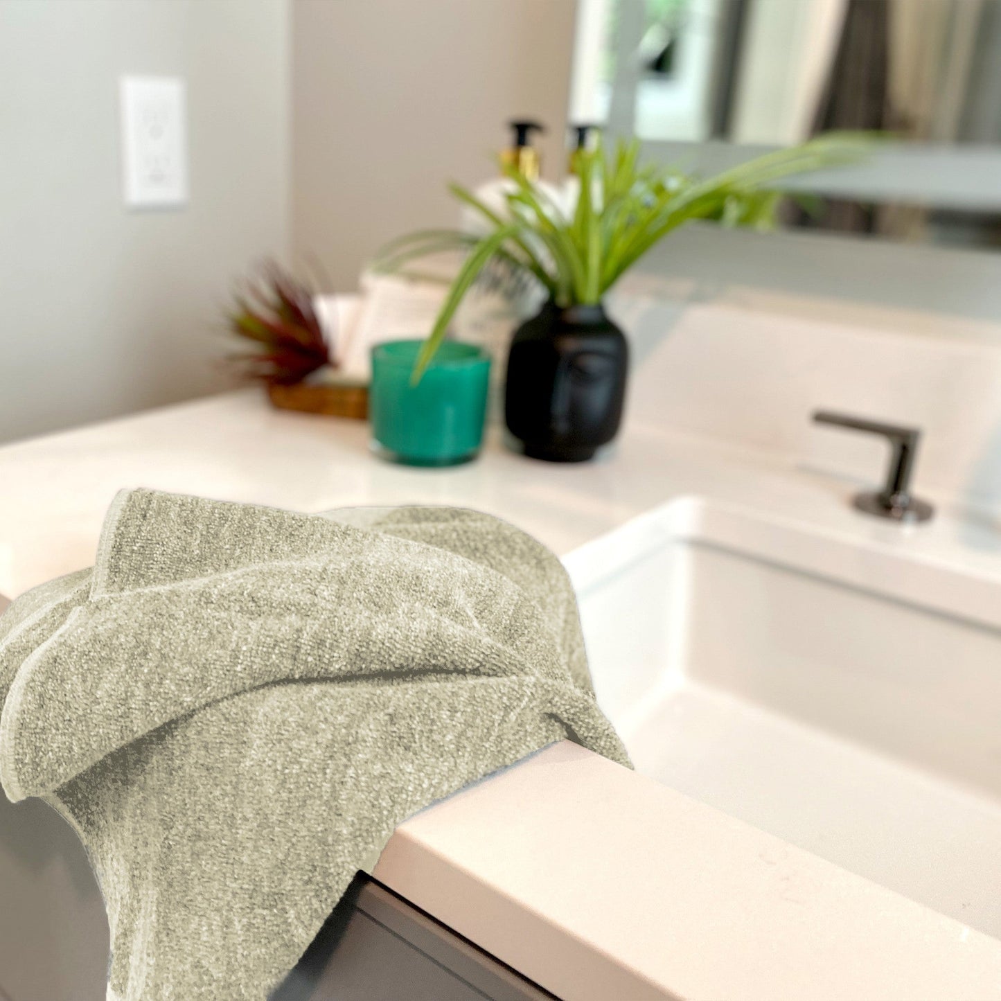 Melange Bamboo Hand Towel 2pc Set – Sand