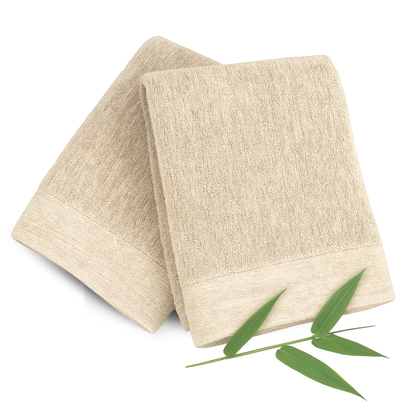 Melange Bamboo Hand Towel 2pc Set – Sand