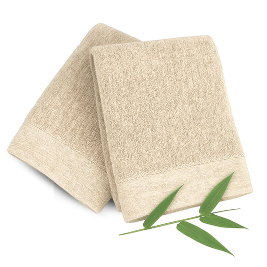 Melange Bamboo Hand Towel 2pc Set – Sand