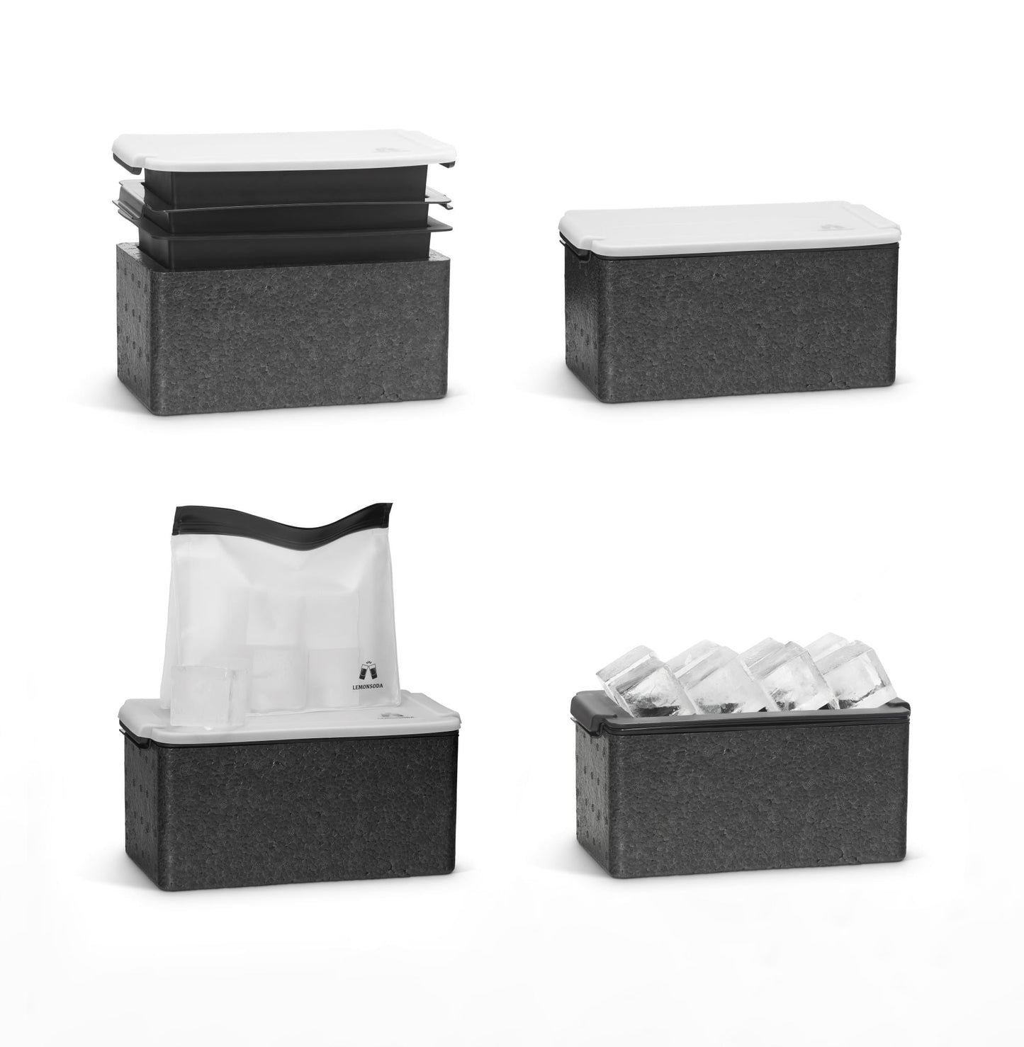 Crystal Clear Ice Cube Maker Mold - Eight 2" Square Ice Cubes