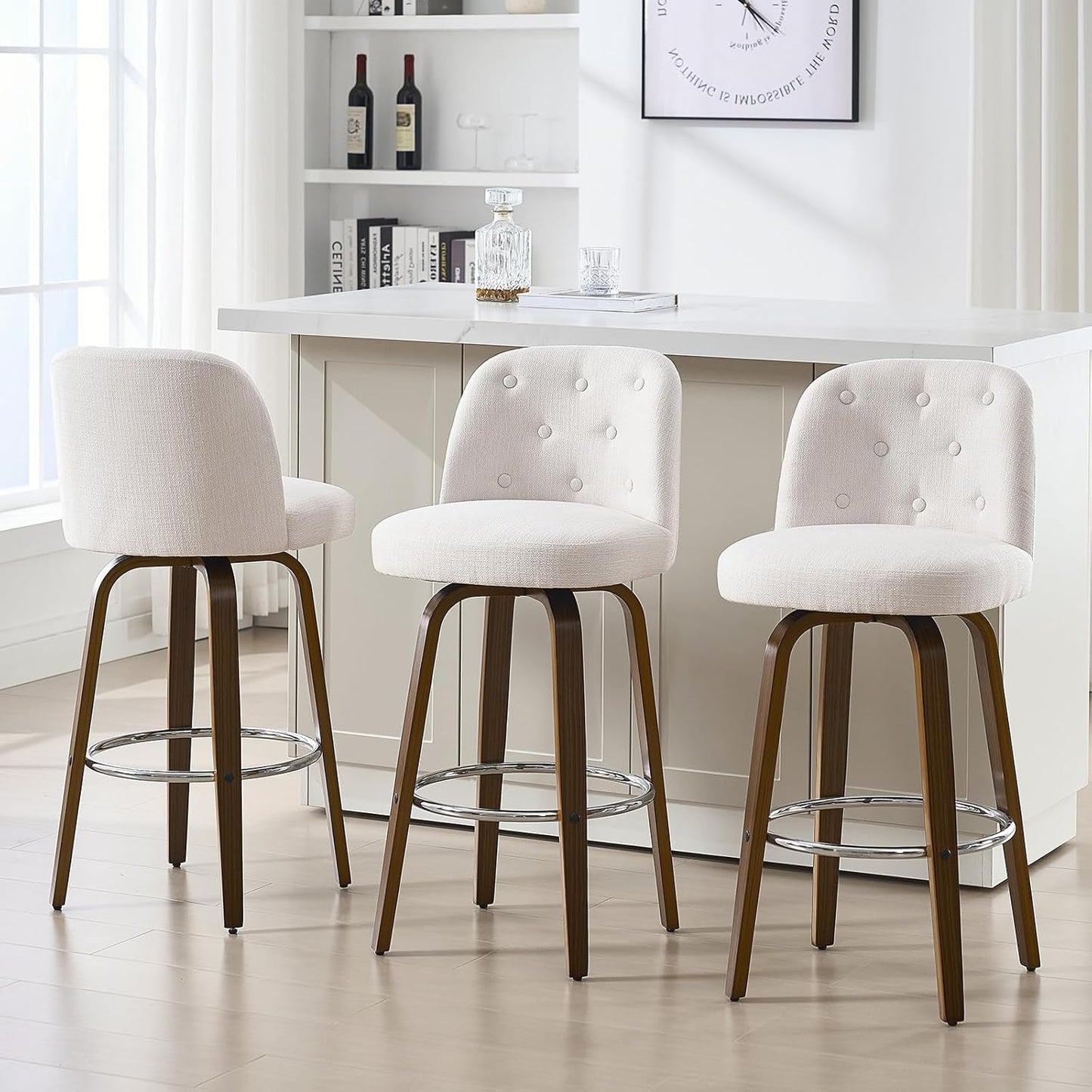 Swivel Bar Stools Set of Three for Kitchen-0