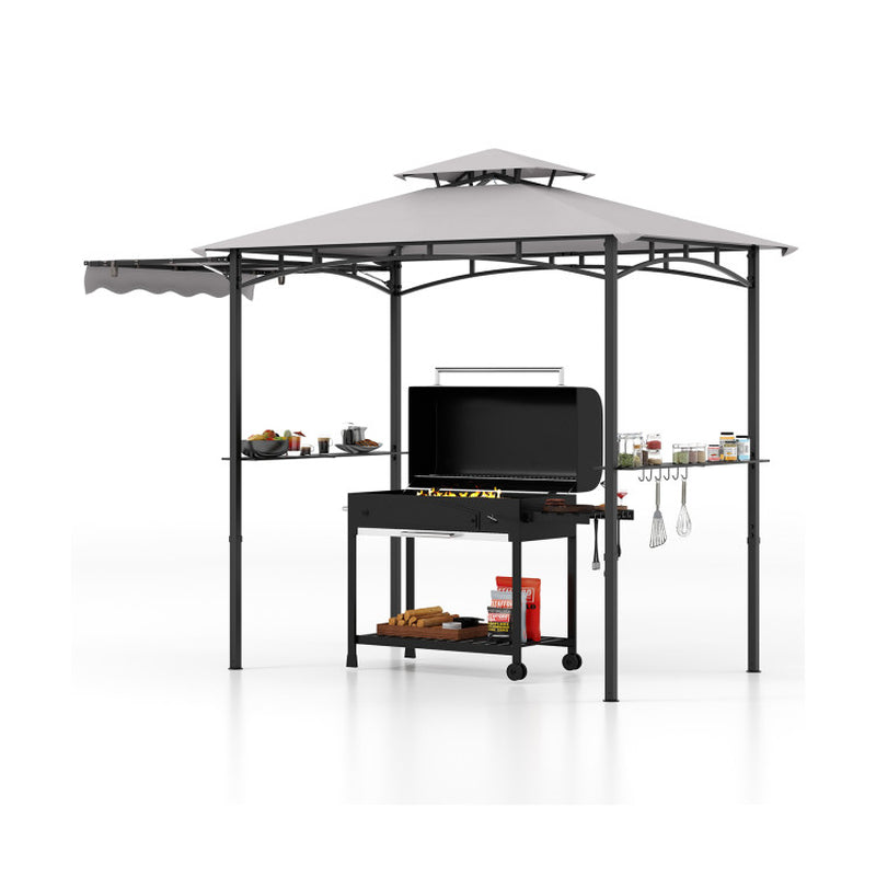 11 X 5 FT Grill Gazebo with Side Awning and Double-Tiered Top-2