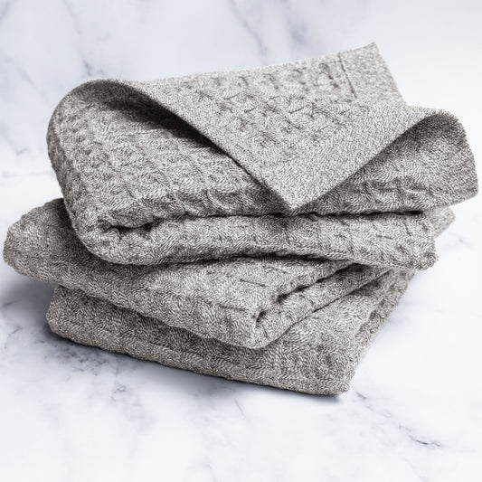 Waffle Hand Towel 3 pc set Pewter