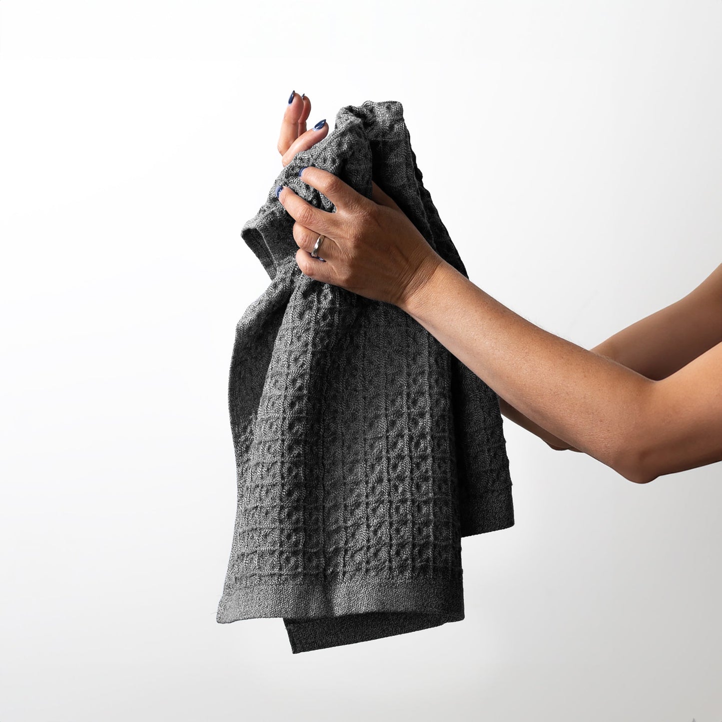 Waffle Hand Towel 3pc set Charcoal