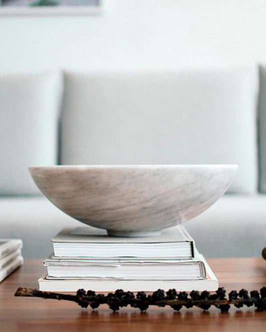 Hand Carved Bowls in White Marble - Multiple Sizes