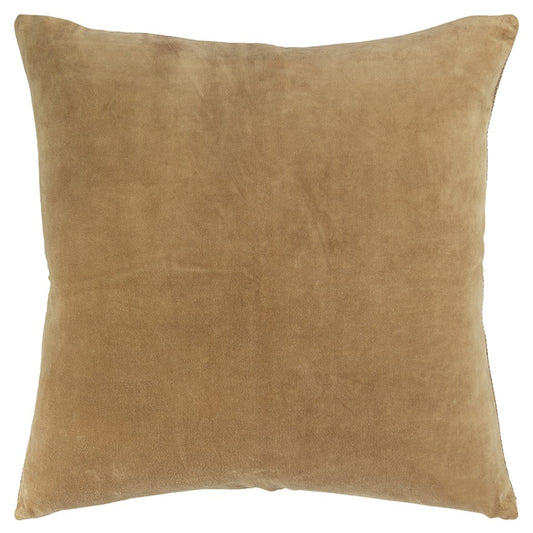 22" Gold Cotton Velvet Throw Pillow-1