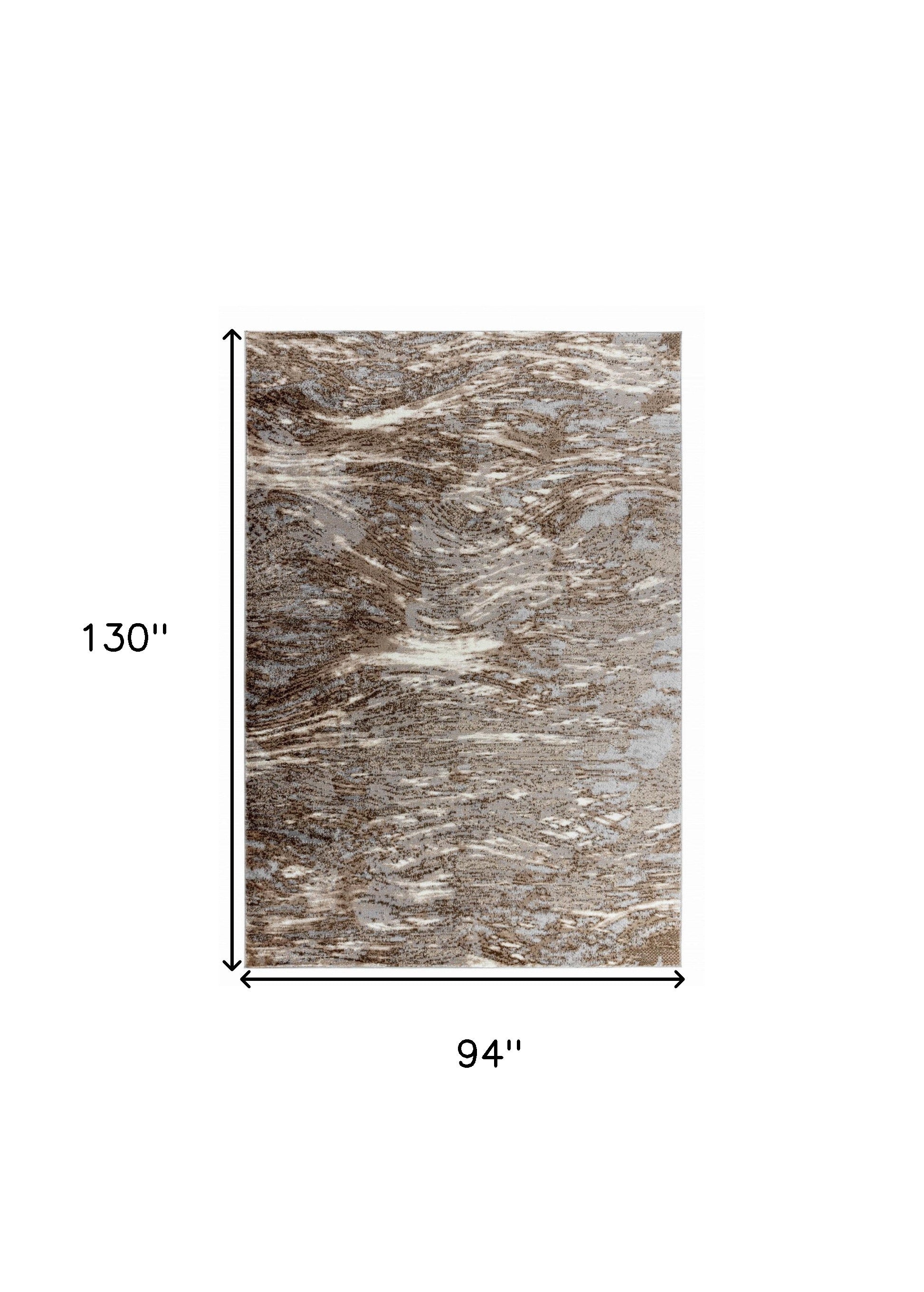 8' X 11' Brown Abstract Area Rug-7