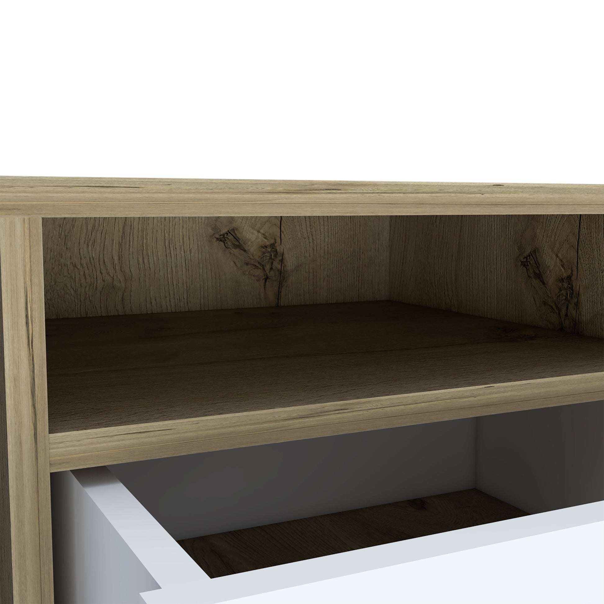 20" White Wood Two Drawer Nightstand-3