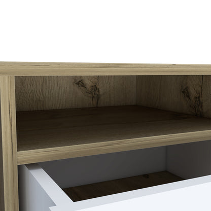 20" White Wood Two Drawer Nightstand-3