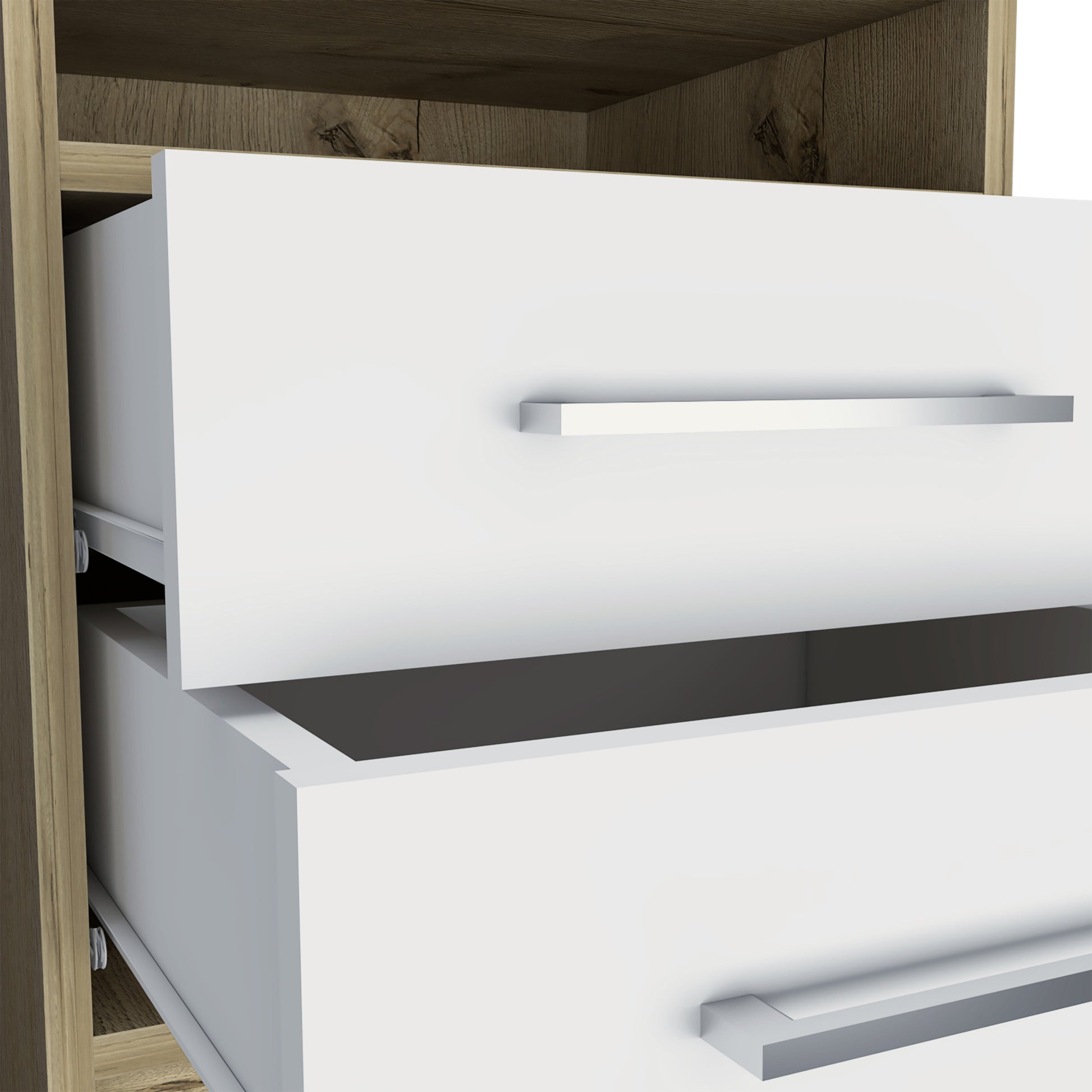 20" White Wood Two Drawer Nightstand-4