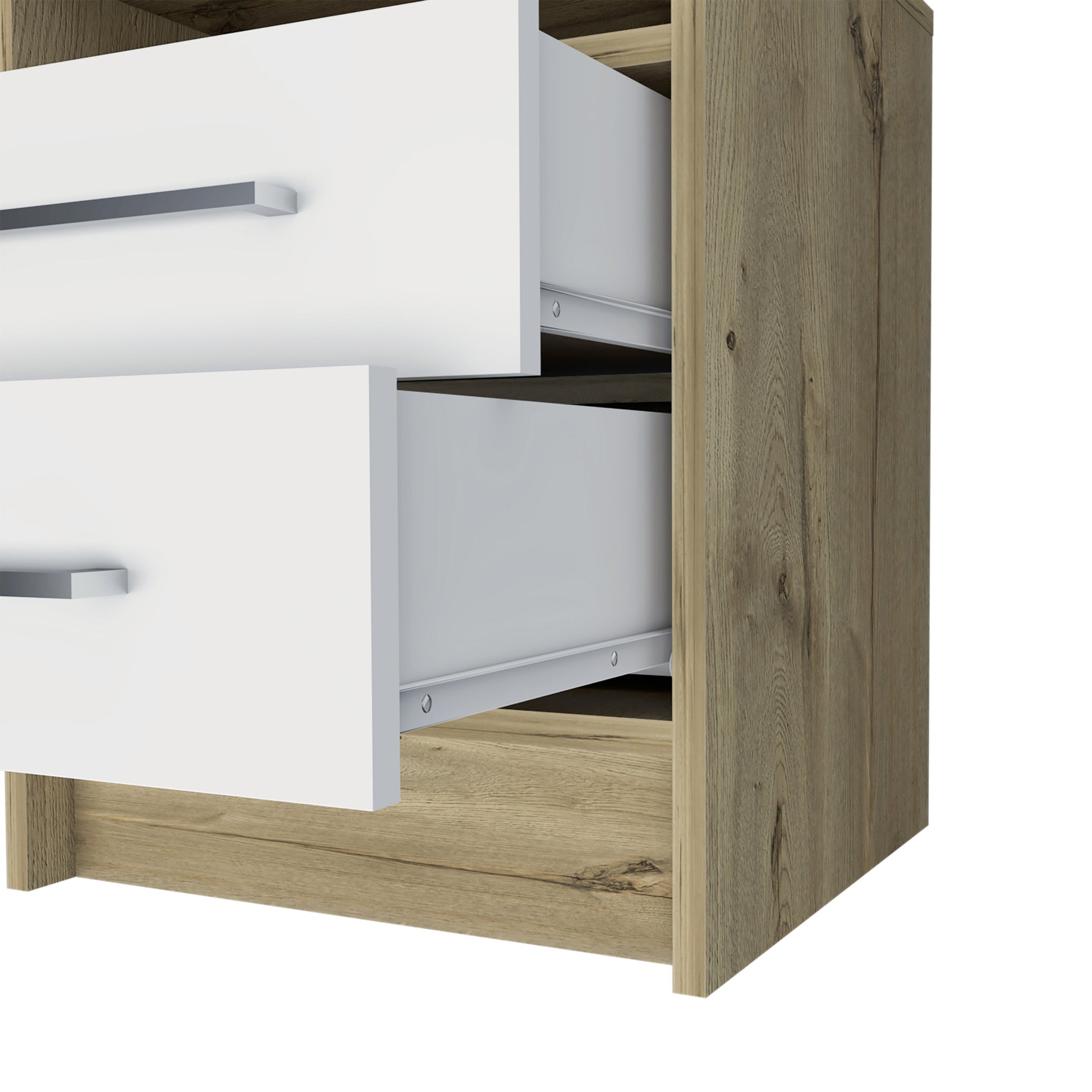 20" White Wood Two Drawer Nightstand-5