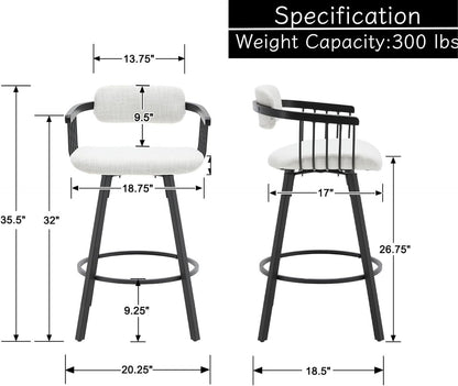 Modern Swivel Counter Height Bar Stools With Back-1