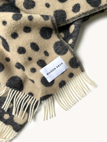 Blanket CHEETAH Beige / Black Print 4.25 x 6.5 ft