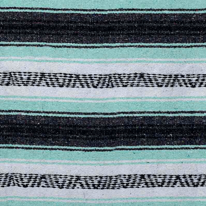 Mint & Grey Mexican Falsa Yoga Blanket