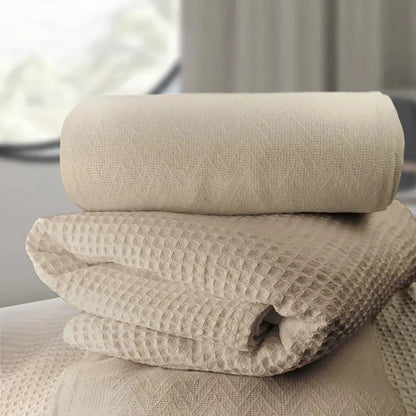 Herringbone & Honeycomb Weave Cotton Thermal Blanket 2 PK-7