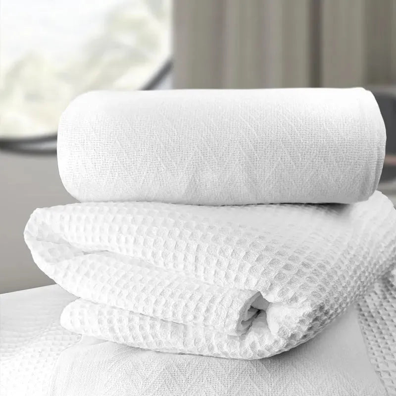 Herringbone & Honeycomb Weave Cotton Thermal Blanket 2 PK-6