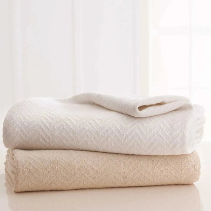 Herringbone & Honeycomb Weave Cotton Thermal Blanket 2 PK-4