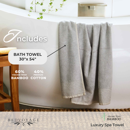 Bamboo 6 Piece Spa Towel Set – Stone