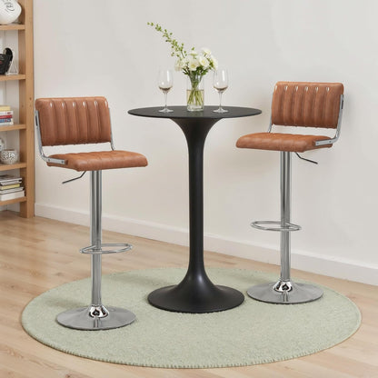 Adjustable Swivel Bar Stools Set of Two Brown-1