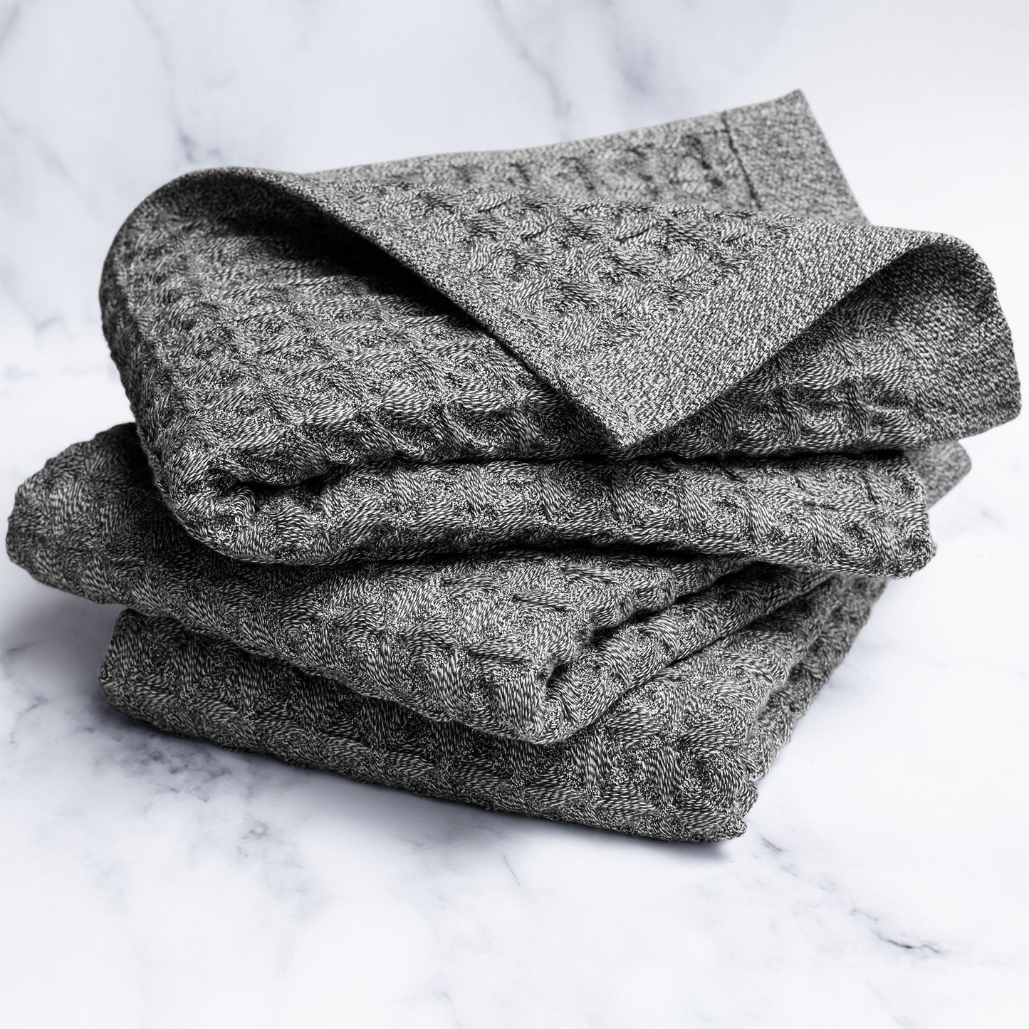 Waffle Hand Towel 3pc set Charcoal